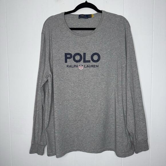 POLO Ralph Lauren Men’s Long Sleeve T Shirt Gray Size XXL - Picture 1 of 5